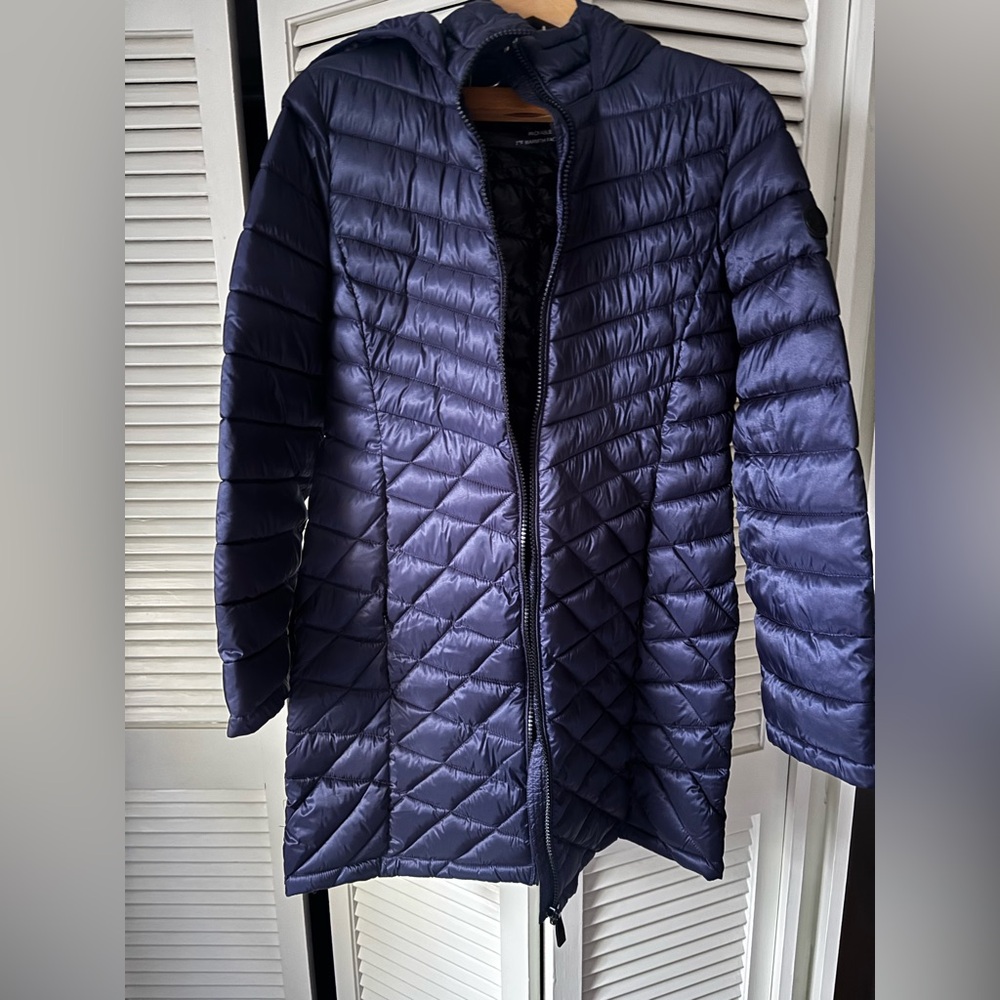 Calvin Klein Deep Blue packable Puffer Coat with hood SIZE L